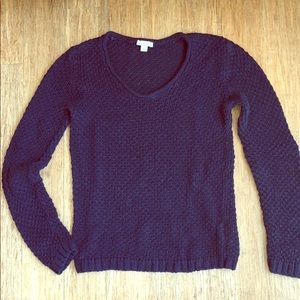 Navy cotton sweater with slight V neck